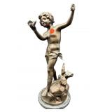 SIGNED BRONZE CHERUB FIGURAL SCULPTURE