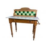 MARBLE TOP TILE BACK WASHSTAND
