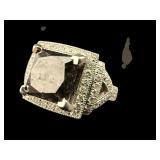 PLATINUM BLACK DIAMOND & WHITE DIAMOND RING