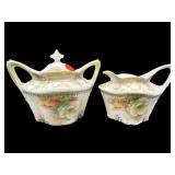ANTIQUE R.S PRUSSIA HAND PAINTED CREAMER & SUGAR