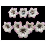LOT OF 8 PORCELAIN FLOWER CURTAIN TIE BACKS