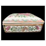 ROSE MEDALLION PORCELAIN DRESSER BOX