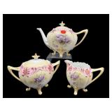 3 PC HAND PAINTED PORCELAIN TEA SET