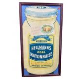 ANTIQUE HELLMAN'S REAL MAYONNAISE ADVERTISING SIGN
