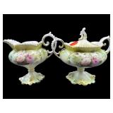 ANTIQUE R.S PRUSSIA HAND PAINTED ROSES CREAMER &