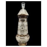 LARGE ANTIQUE BOHEMIAN AMBER CUT TO CLEAR