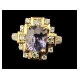 14K NATURAL SPINEL & DIAMOND RING