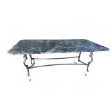 EXTRA LARGE MARBLE TOP DINING ROOM TABLE WITH