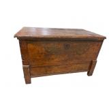 19TH CENT. LARGE HAND DOVETAILED BLANKET BOX