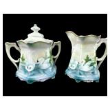 RARE ANTIQUE R.S PRUSSIA HAND PAINTED SWAN