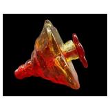 ART GLASS MEXICAN AMBERINA LAYING PERFUME BOTTLE