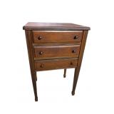 WALNUT 3 DRAWER SEWING CABINET