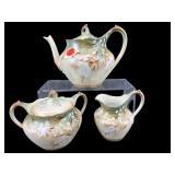 ANTIQUE R S PRUSSIA 3 PC EMBOSSED TEASET;