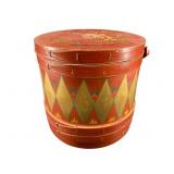 PAINT DECORATED ANTIQUE SUGAR BUCKET