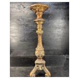 LARGE HEAVY PLASTER ORNATE CANDLE STAND
