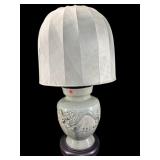 ANTIQUE LARGE HEAVY CHINESE CELADON DRAGON LAMP