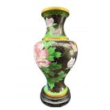 CLOISONNE VASE ON STAND