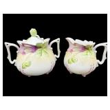 ANTIQUE GERMAN HAND PAINTED CREAMER & SUGAR