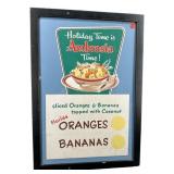 FLORIDA ORANGES & BANANAS ADVERTISING SIGN