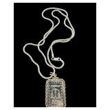 AMERICAN 999 FINE SILVER PENDANT & STERLING CHAIN