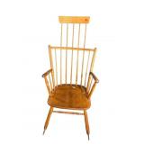 ANTIQUE PLANK BOTTOM COMB BACK ROCKER