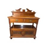 19TH CENTURY WALNUT CARVED FRONT 2 TIER SERVER