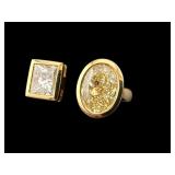 18K OSCAR FRIEDMAN YELLOW & WHITE DIAMOND RING