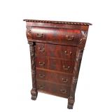 ACANTHUS CARVED SOLID MAHOGANY 5 DRAWER LINGERIE