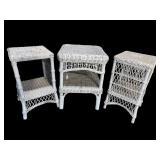 LOT OF 3 WICKER TABLES