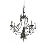 HANGING METAL 4 LIGHT CHANDELIER