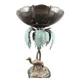 TALL DECORATIVE CAMEL PALM TREE METAL COMPOTE
