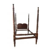 19TH CENT. MAHOGANY ACANTHUS CARVED TALL POSTER