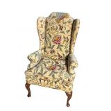 WALKER FURNITURE QUEEN ANNE CRUEL WORK WINGBACK