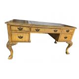 HOOKER FURNITURE LEATHER TOP CHIPPENDALE DESK