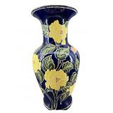 LARGE CHINESE CERAMIC VASE WITH YELLOW FLORAL