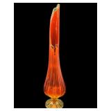 TALL SMITH AMBERINA CADMIUM GLOW SWUNG VASE