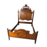 WALNUT VICTORIAN HIGHBACK BED