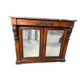 19TH CENTURY ROSEWOOD MARBLE TOP MIRRORED DOOR