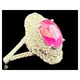 PLATINUM SHEFFIELD & SONS RARE BURMESE RUBY &