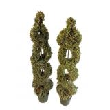 PR OF ARTIFICIAL SPIRAL TOPIARY TREES