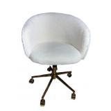 SHEEPSKIN BRASS BASE OFFICE CHAIR