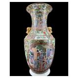LARGE CHINESE FAMILLE ROSE MANDARIN VASE
