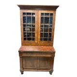 19TH CENTURY FLAMED MAHOGANY EMPIRE SECRETARY