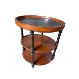 NICHOLS & STONE CHERRY 3 TIER LEATHER TOP TABLE