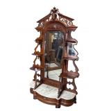 WALNUT VICTORIAN MARBLE TOP ETERGE