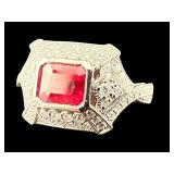 PLATINUM RUBY & DIAMOND RING