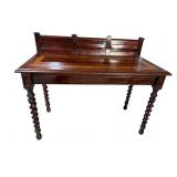 INLAID 19TH CENT. BARLEY TWIST MAHOGANY SERVER