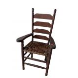 ANTIQUE LADDER BACK ARM CHAIR
