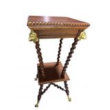 MERKLEN BROTHERS MAHOGANY BARLEY TWIST FERN STAND