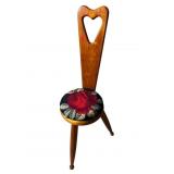 SOLID WALNUT NEEDLEPOINT STOOL